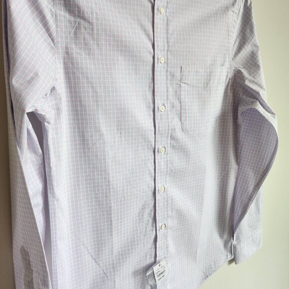 14.5 32/33 Dress Shirt White Blue Pink Checked Jos A Bank Size New Checks Mens - Picture 13 of 17